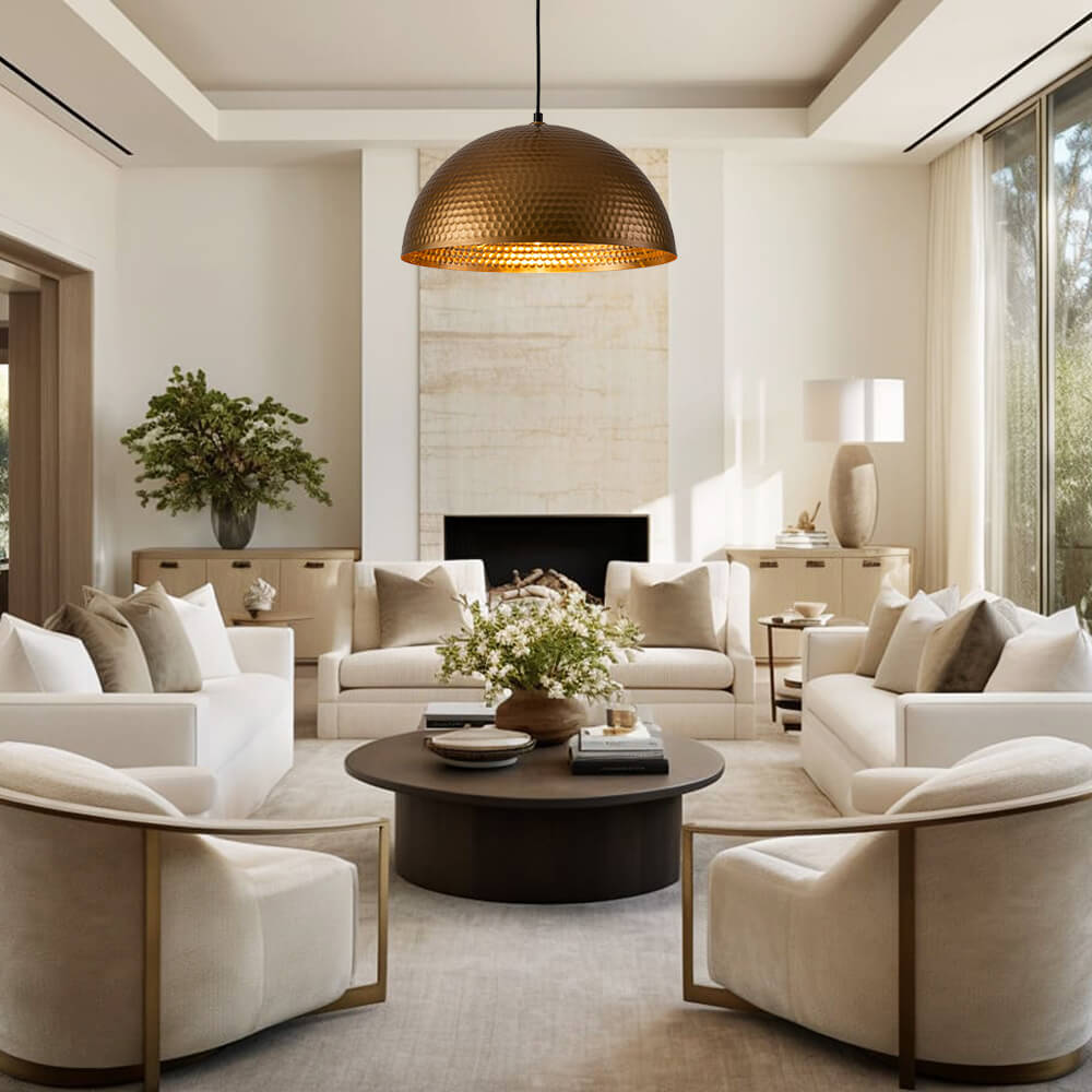 Modern One Light Dome Pendant Lighting - LightfixturesUAE