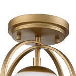 Modern Opal Glass Globe Semi Flush Mount Ceiling Light - LightfixturesUAE