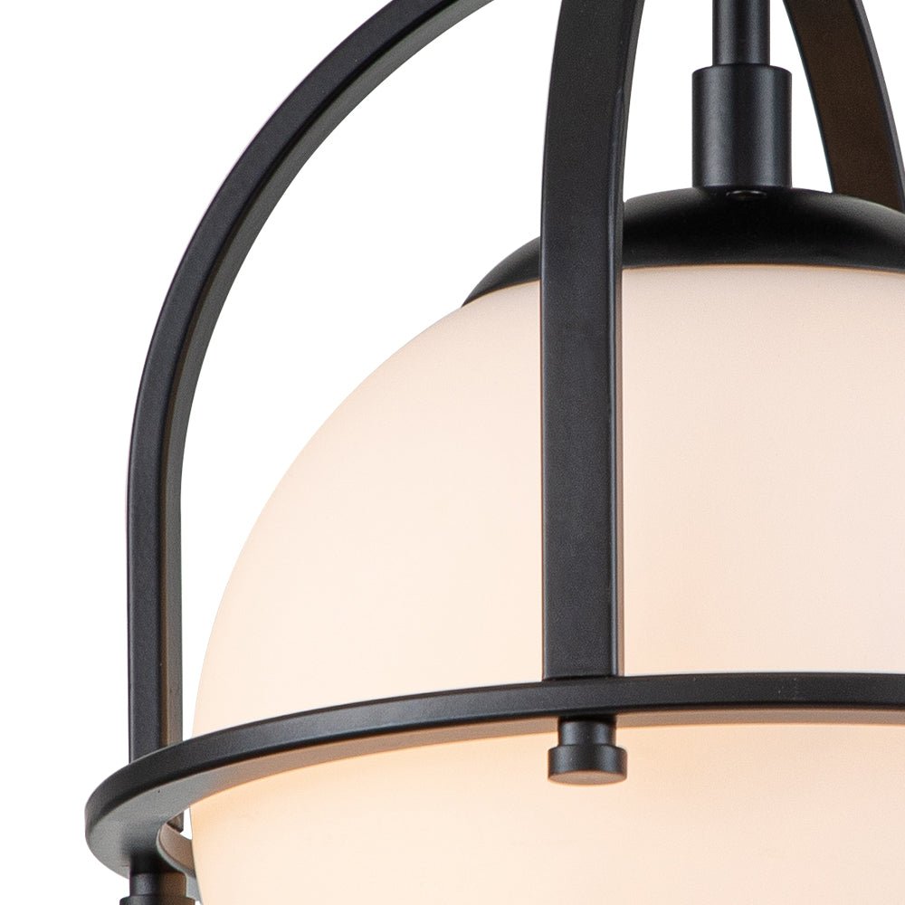 Modern Opal Glass Globe Semi Flush Mount Ceiling Light - LightfixturesUAE