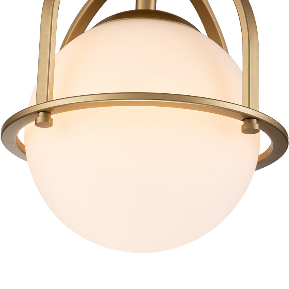 Modern Opal Glass Globe Semi Flush Mount Ceiling Light - LightfixturesUAE