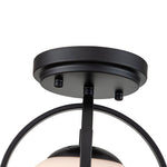 Modern Opal Glass Globe Semi Flush Mount Ceiling Light - LightfixturesUAE