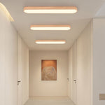 Modern Oval Wood Grain LED Ceiling Light - LightfixturesUAE