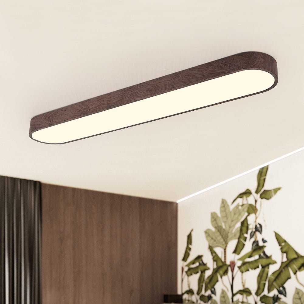 Modern Oval Wood Grain LED Ceiling Light - LightfixturesUAE