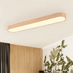 Modern Oval Wood Grain LED Ceiling Light - LightfixturesUAE