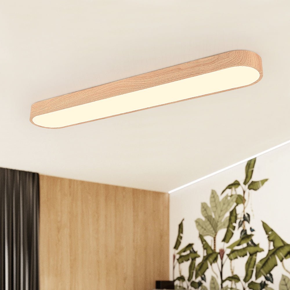 Modern Oval Wood Grain LED Ceiling Light - LightfixturesUAE