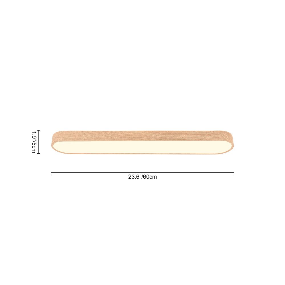 Modern Oval Wood Grain LED Ceiling Light - LightfixturesUAE