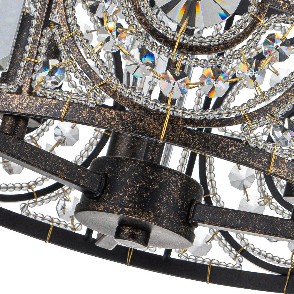Modern Retro 3 - Light Bronze Cage Chandelier - LightfixturesUAE