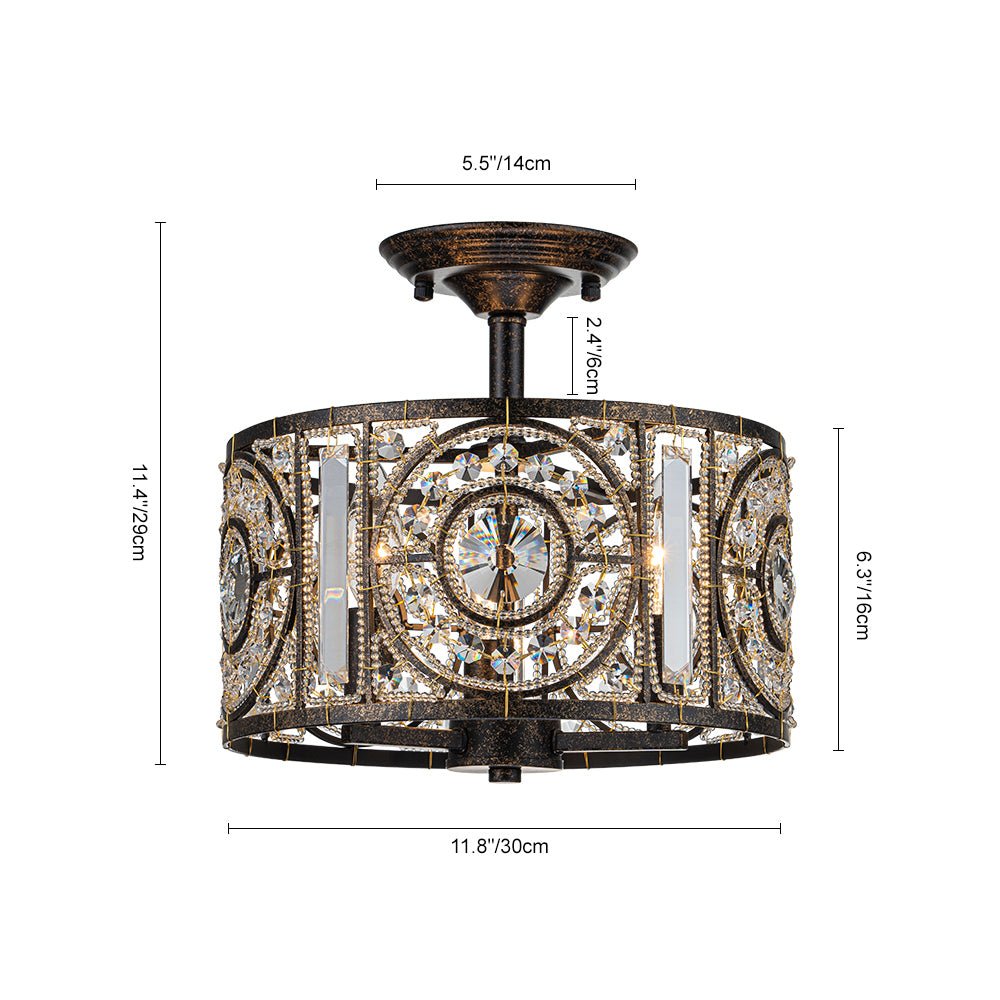 Modern Retro 3 - Light Bronze Cage Chandelier - LightfixturesUAE