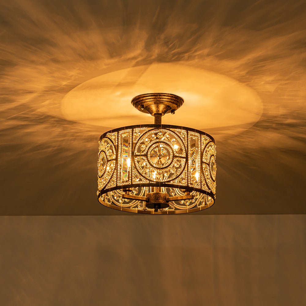 Modern Retro 3 - Light Bronze Cage Chandelier - LightfixturesUAE