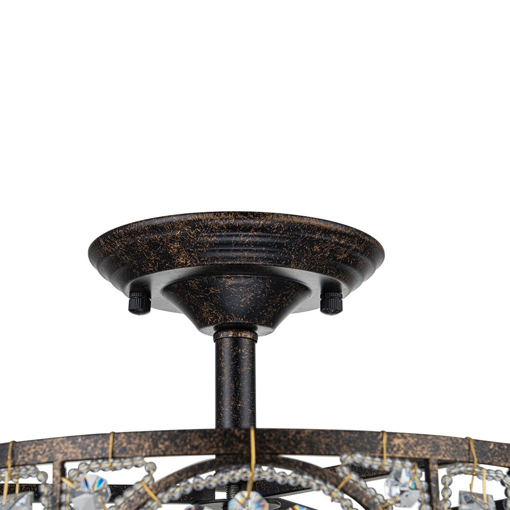 Modern Retro 3 - Light Bronze Cage Chandelier - LightfixturesUAE