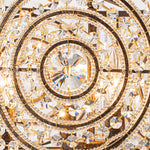 Modern Retro 4 - Light Antique Bronze Round Cage Crystal Chandelier - LightfixturesUAE