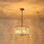 Modern Retro 4 - Light Antique Bronze Round Cage Crystal Chandelier - LightfixturesUAE