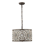 Modern Retro 4 - Light Antique Bronze Round Cage Crystal Chandelier - LightfixturesUAE