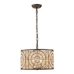 Modern Retro 4 - Light Antique Bronze Round Cage Crystal Chandelier - LightfixturesUAE