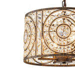 Modern Retro 4 - Light Antique Bronze Round Cage Crystal Chandelier - LightfixturesUAE