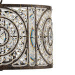 Modern Retro 4 - Light Antique Bronze Round Cage Crystal Chandelier - LightfixturesUAE