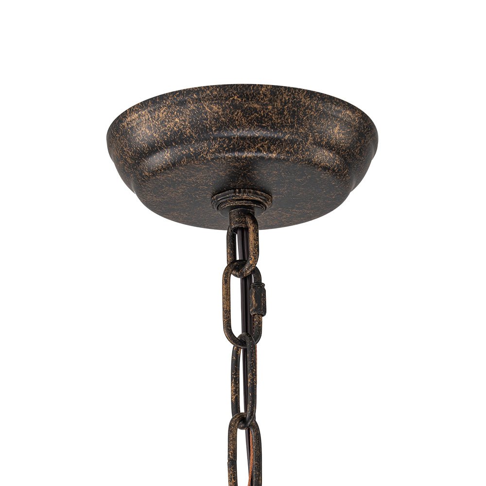 Modern Retro 4 - Light Antique Bronze Round Cage Crystal Chandelier - LightfixturesUAE