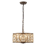 Modern Retro 4 - Light Antique Bronze Round Cage Crystal Chandelier - LightfixturesUAE