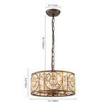 Modern Retro 4 - Light Antique Bronze Round Cage Crystal Chandelier - LightfixturesUAE