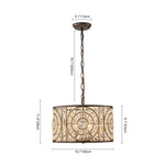 Modern Retro 4 - Light Antique Bronze Round Cage Crystal Chandelier - LightfixturesUAE