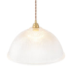 Modern Ribbed Glass Dome - Shaped Single Pendant Light - LightfixturesUAE