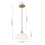 Modern Ribbed Glass Dome - Shaped Single Pendant Light - LightfixturesUAE