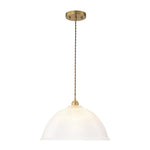 Modern Ribbed Glass Dome - Shaped Single Pendant Light - LightfixturesUAE