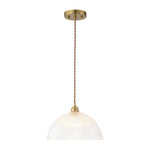 Modern Ribbed Glass Dome - Shaped Single Pendant Light - LightfixturesUAE