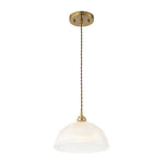 Modern Ribbed Glass Dome - Shaped Single Pendant Light - LightfixturesUAE