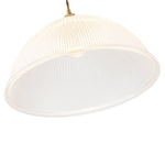 Modern Ribbed Glass Dome - Shaped Single Pendant Light - LightfixturesUAE