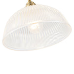 Modern Ribbed Glass Dome - Shaped Single Pendant Light - LightfixturesUAE