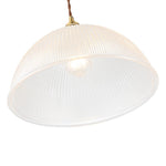 Modern Ribbed Glass Dome - Shaped Single Pendant Light - LightfixturesUAE