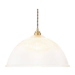 Modern Ribbed Glass Dome - Shaped Single Pendant Light - LightfixturesUAE