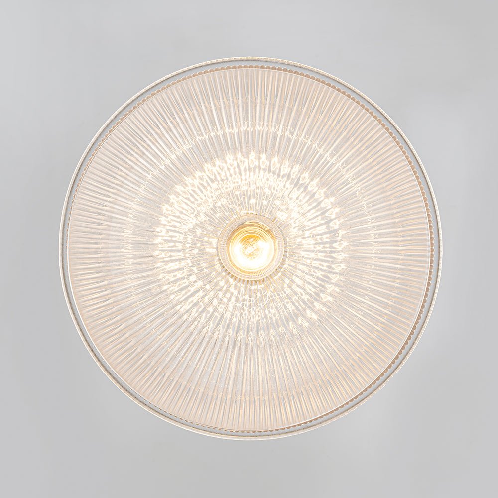 Modern Ribbed Glass Dome - Shaped Single Pendant Light - LightfixturesUAE
