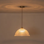 Modern Ribbed Glass Dome - Shaped Single Pendant Light - LightfixturesUAE