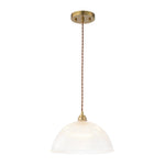 Modern Ribbed Glass Dome - Shaped Single Pendant Light - LightfixturesUAE