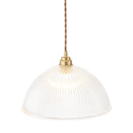 Modern Ribbed Glass Dome - Shaped Single Pendant Light - LightfixturesUAE