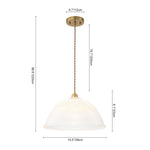 Modern Ribbed Glass Dome - Shaped Single Pendant Light - LightfixturesUAE