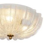 Modern Romantic 3 - Light Daisy Crackled Glass Round Flush Mount Ceiling Light - LightfixturesUAE