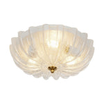 Modern Romantic 3 - Light Daisy Crackled Glass Round Flush Mount Ceiling Light - LightfixturesUAE