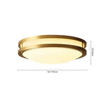 Modern Round Brass Glass LED Flush Mount Ceiling Light - LightfixturesUAE