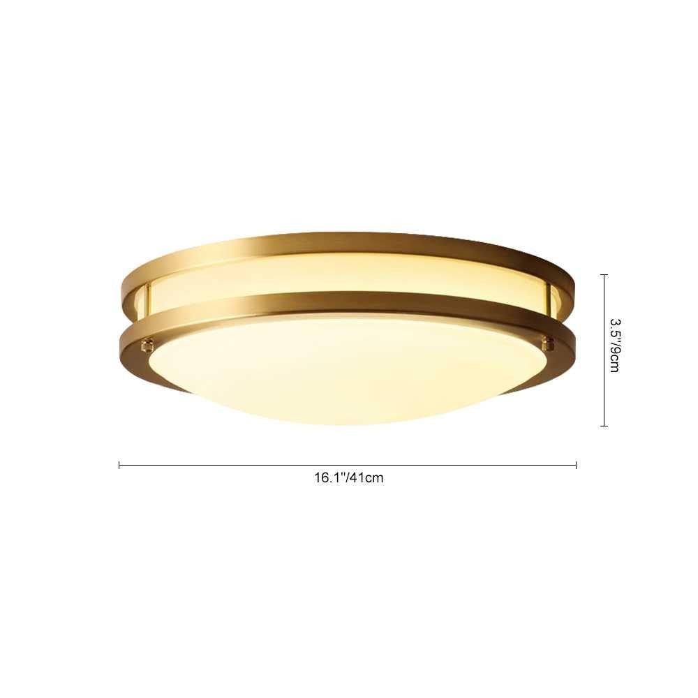 Modern Round Brass Glass LED Flush Mount Ceiling Light - LightfixturesUAE