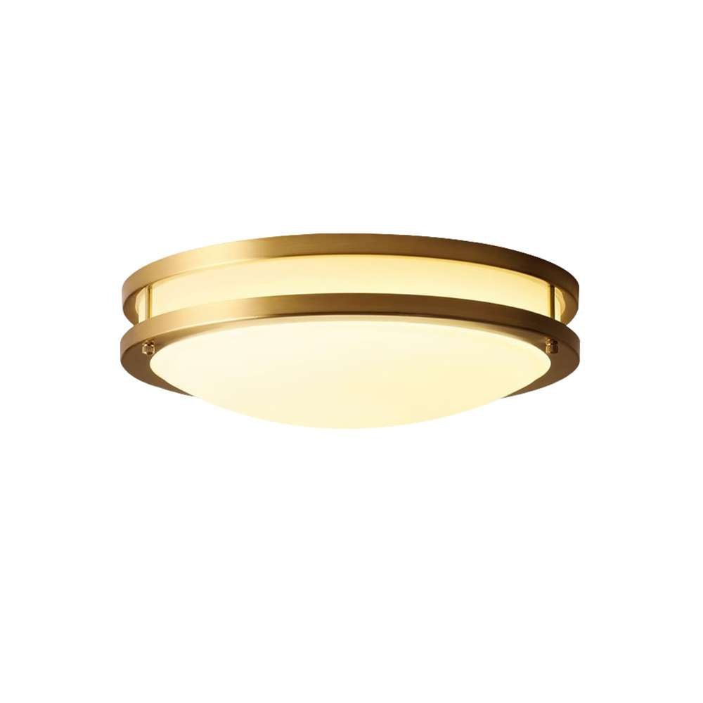 Modern Round Brass Glass LED Flush Mount Ceiling Light - LightfixturesUAE