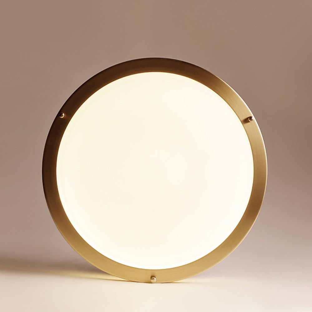 Modern Round Brass Glass LED Flush Mount Ceiling Light - LightfixturesUAE