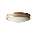 Modern Round Brass Glass LED Flush Mount Ceiling Light - LightfixturesUAE