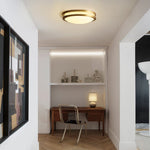 Modern Round Brass Glass LED Flush Mount Ceiling Light - LightfixturesUAE