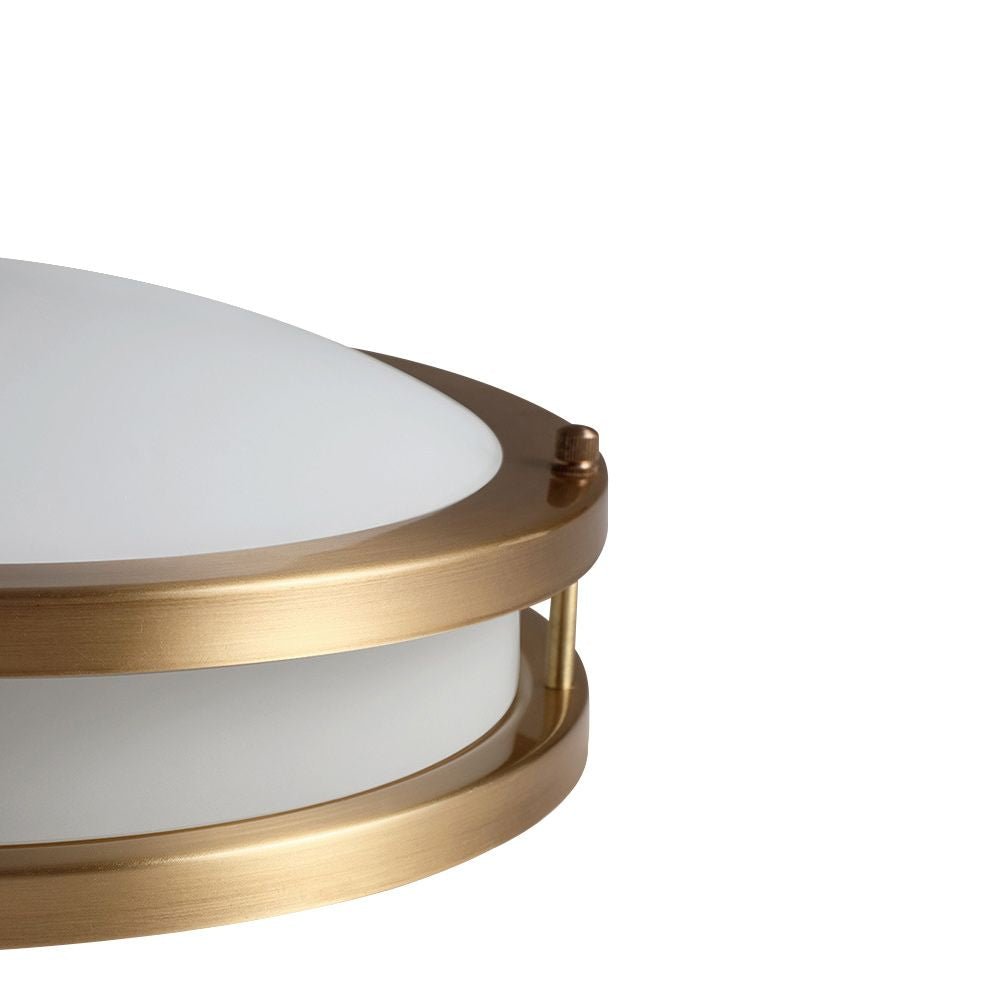 Modern Round Brass Glass LED Flush Mount Ceiling Light - LightfixturesUAE