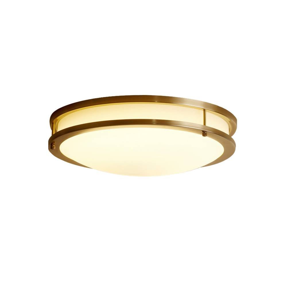 Modern Round Brass Glass LED Flush Mount Ceiling Light - LightfixturesUAE