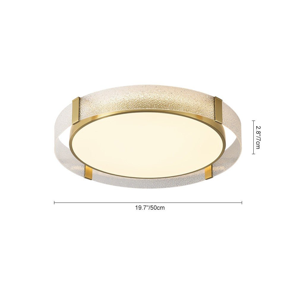 Modern Round Glass LED Flush Mount Ceiling Light - LightfixturesUAE