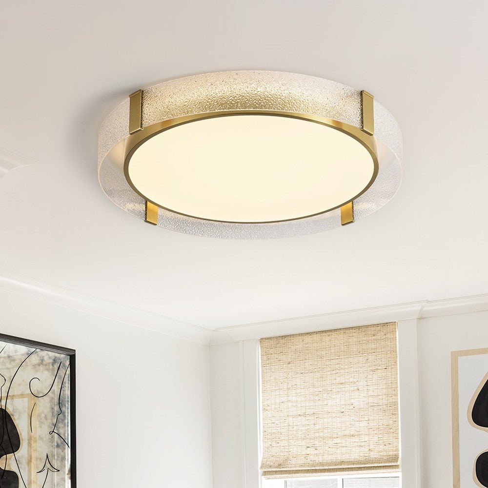 Modern Round Glass LED Flush Mount Ceiling Light - LightfixturesUAE